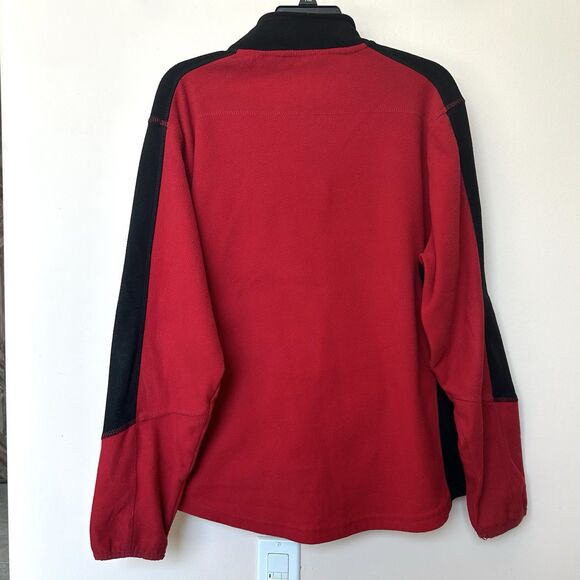 HEB Jacket Unisex Lg Boxy Red & Black Fleece Zipper Work - Picture 3 of 7